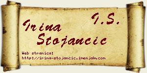Irina Stojančić vizit kartica